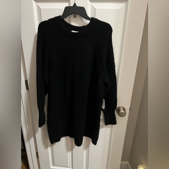 Topshop Black Oversize Long Sleeve Mini Sweater Dress Size Small (4-6) NWT - Picture 4 of 16